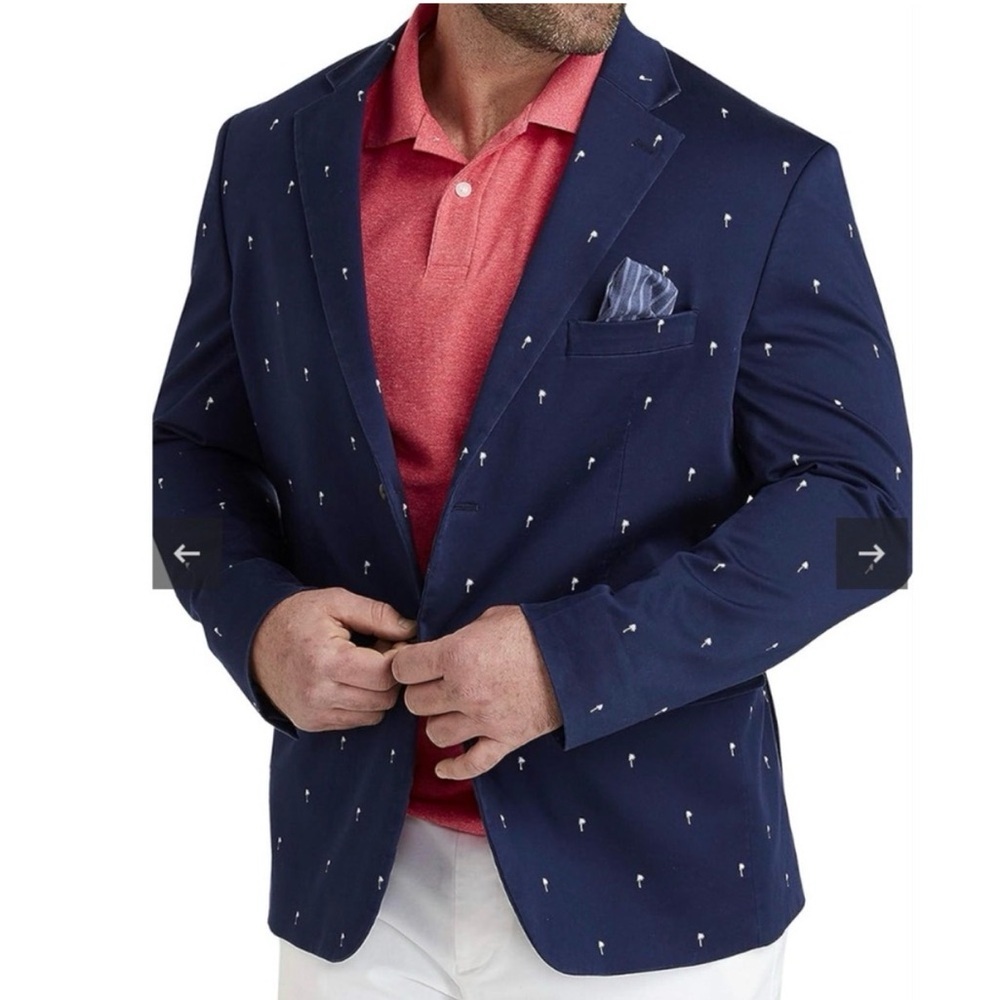OAK HILL - Men’s Palm Print Cotton Sport Coat - 3XL - 54R